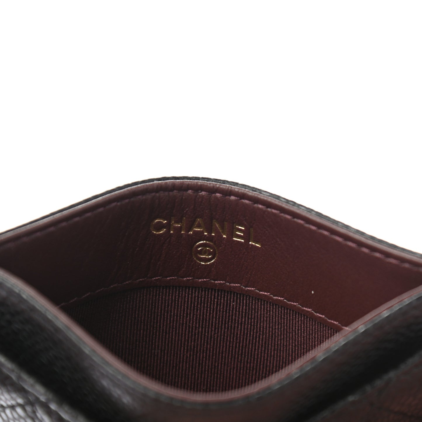 Caviar Quilted Card Holder Black