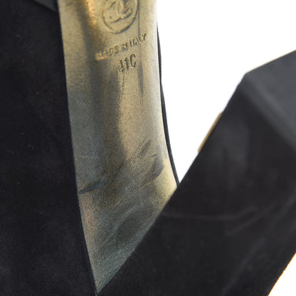 Chanel Suede Cap Toe Lace Up Booties 41 Black 12 of 16
