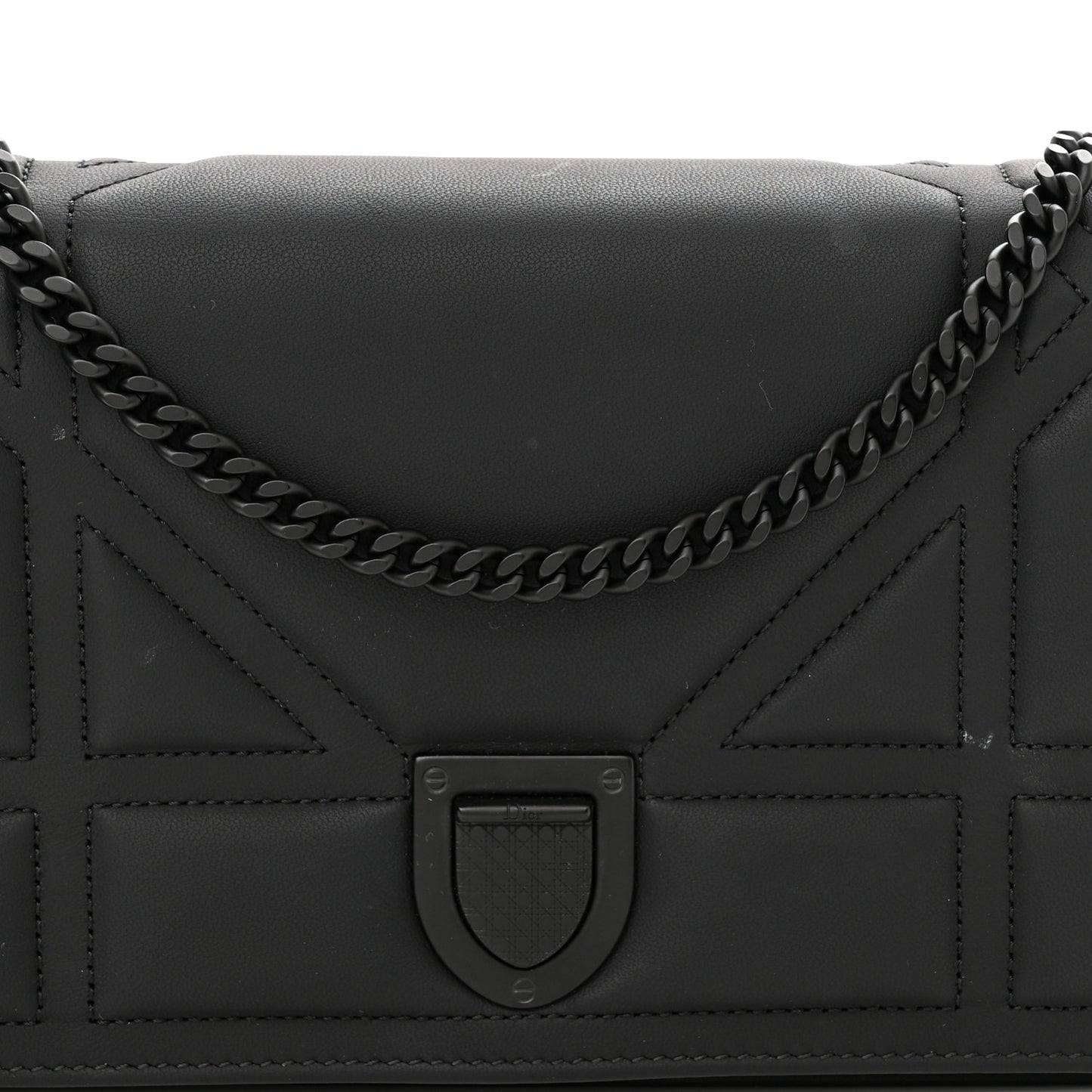 Ultra Matte Calfskin Diorama Wallet on Chain Pouch Black