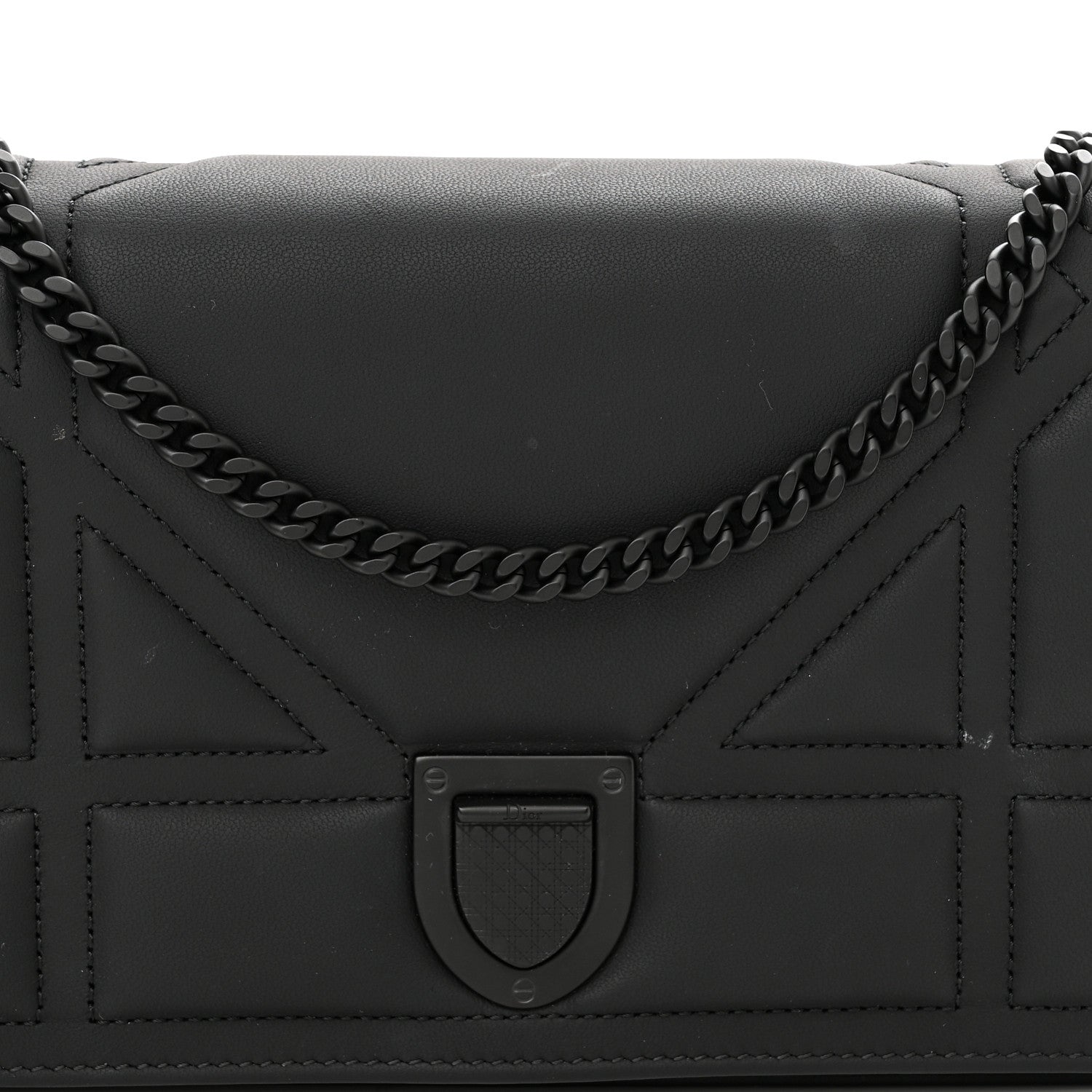 Christian Dior Ultra Matte Calfskin Diorama Wallet on Chain Pouch Black 7 of 11