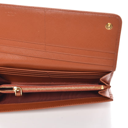 Prada Saffiano Metal Continental Flap Wallet Rame 5 of 7