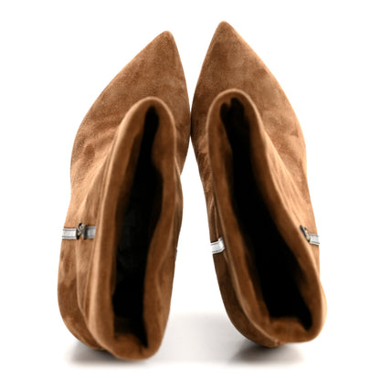 Saint Laurent Kid Scamosciato Liz 85 Wedge Booties 37.5 Dark Land 2 of 9