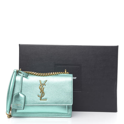 Saint Laurent Metallic Calfskin Small Monogram Sunset Chlorophille 12 of 12