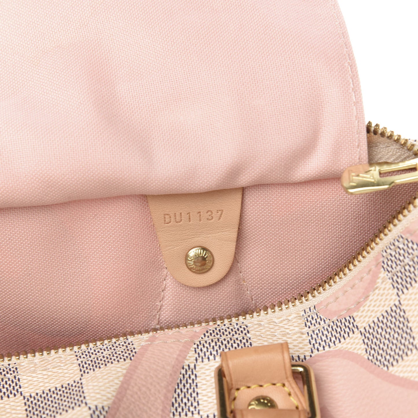 Damier Azur Tahitienne Speedy Bandouliere 30 Rose Ballerine