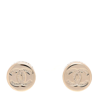 Chanel Metal Round CC Earrings Gold 1 of 5