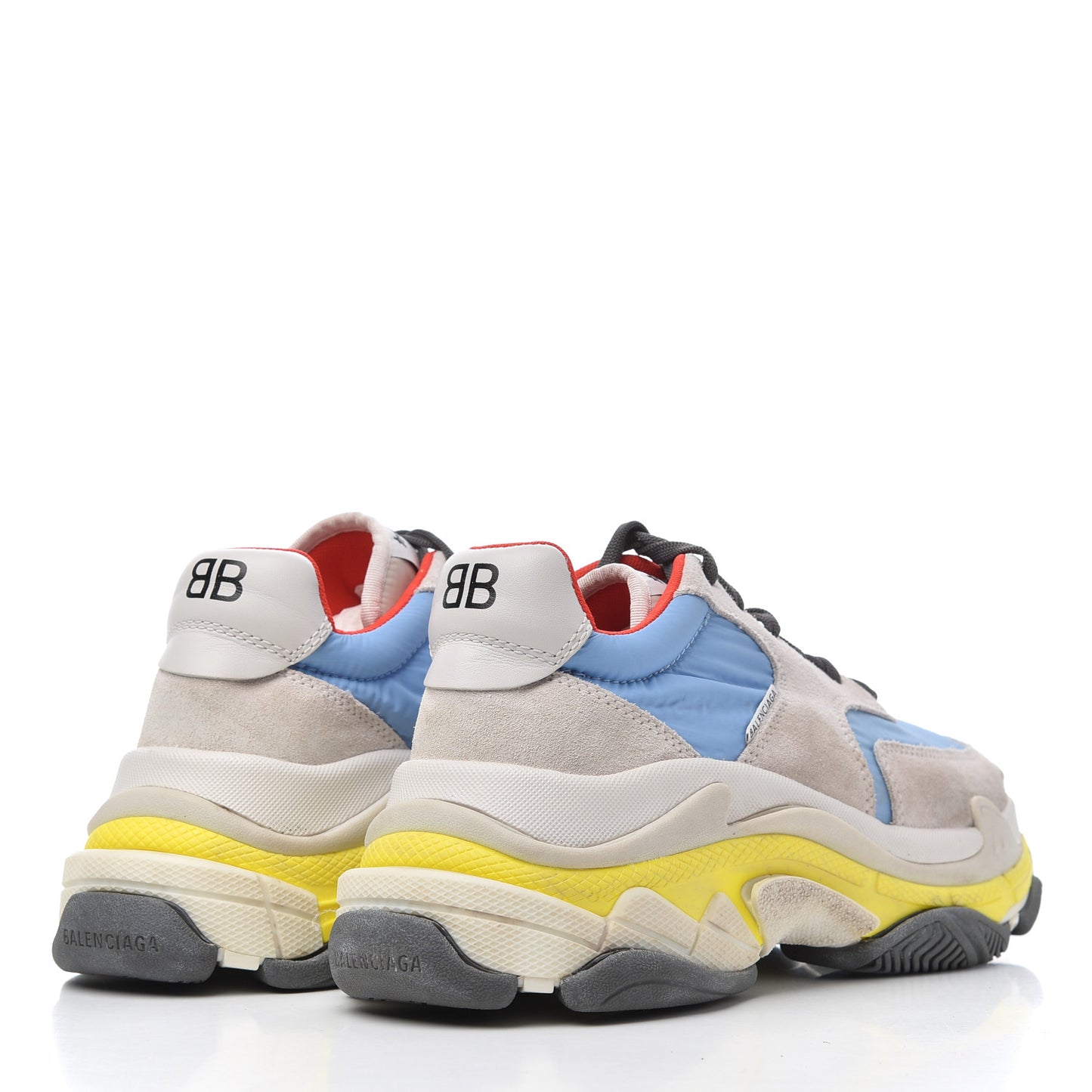 Nylon Suede Womens Triple S 2.0 Sneakers 40 Gris Bleu Rouge