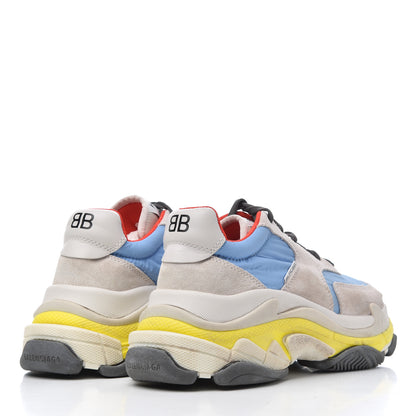 Balenciaga Nylon Suede Womens Triple S 2.0 Sneakers 40 Gris Bleu Rouge 4 of 17