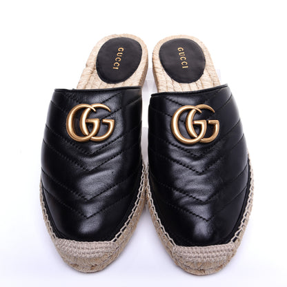 Gucci Nappa Matelasse GG Marmont Espadrille Slippers 37.5 Black 7 of 13