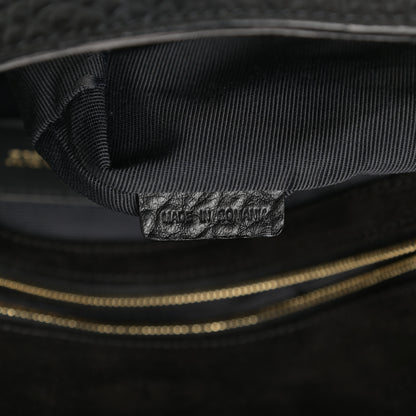 Burberry Signature Grain Large Mildenhall Shoulder Bag Black 7 of 12