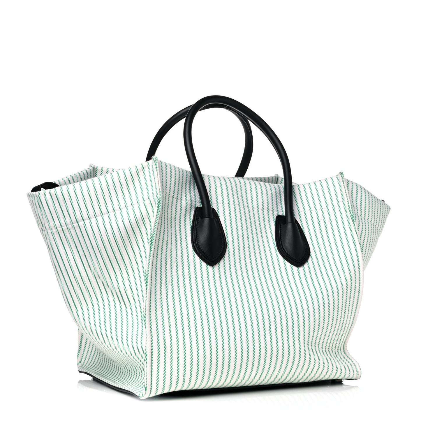 Cotton Canvas Striped Medium Phantom Luggage White Green