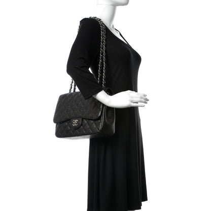 Chanel Caviar Quilted Jumbo Single Flap Black 2 of 11