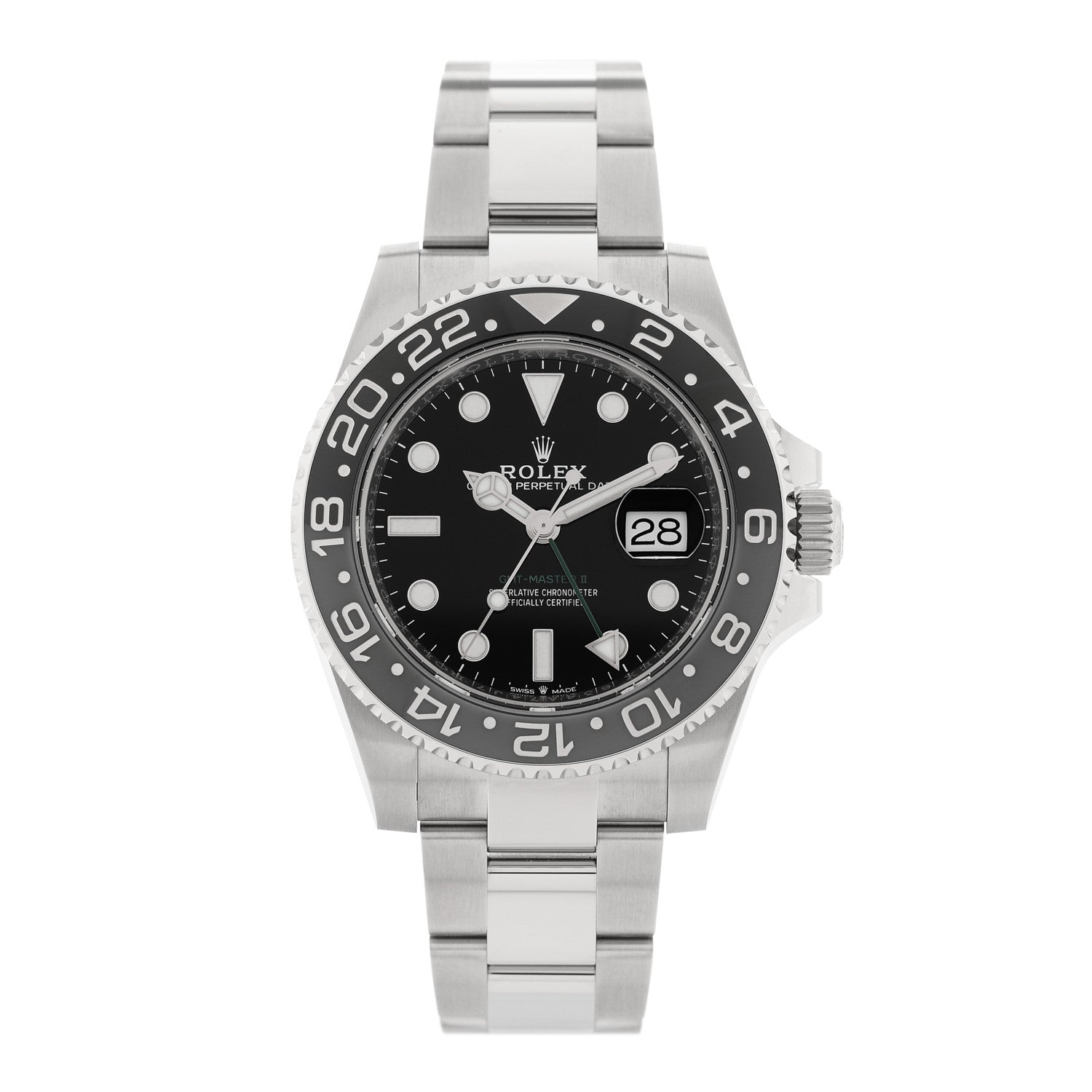 Rolex Stainless Steel 40mm Oyster Perpetual Date GMT Master II Bruce Wayne Watch Black 126710GRNR 1 of 5