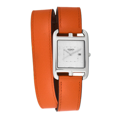 Hermes Stainless Steel Swift 29mm Cape Cod Double Tour Quartz Watch Orange 1 of 4