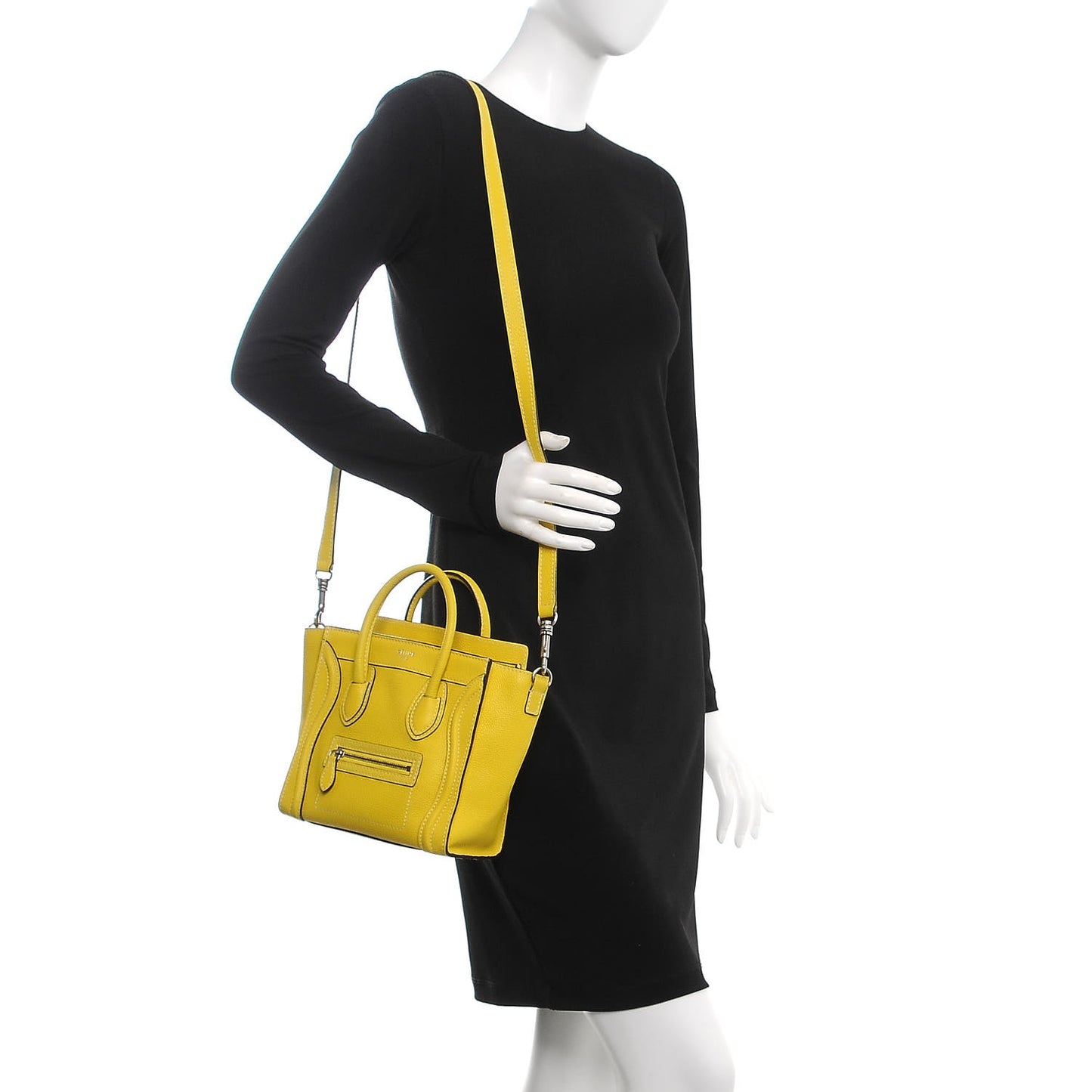 Drummed Calfskin Nano Luggage Citron