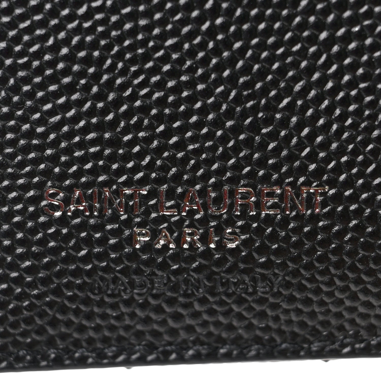 Saint Laurent Grain De Poudre Matelasse Chevron Monogram Zipped Card Case Black 6 of 6