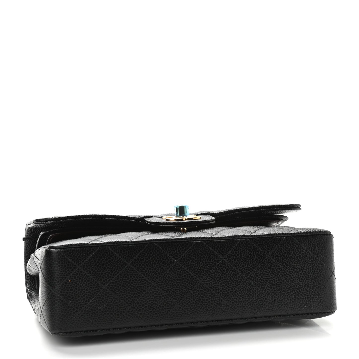 Caviar Quilted Small Double Flap Black