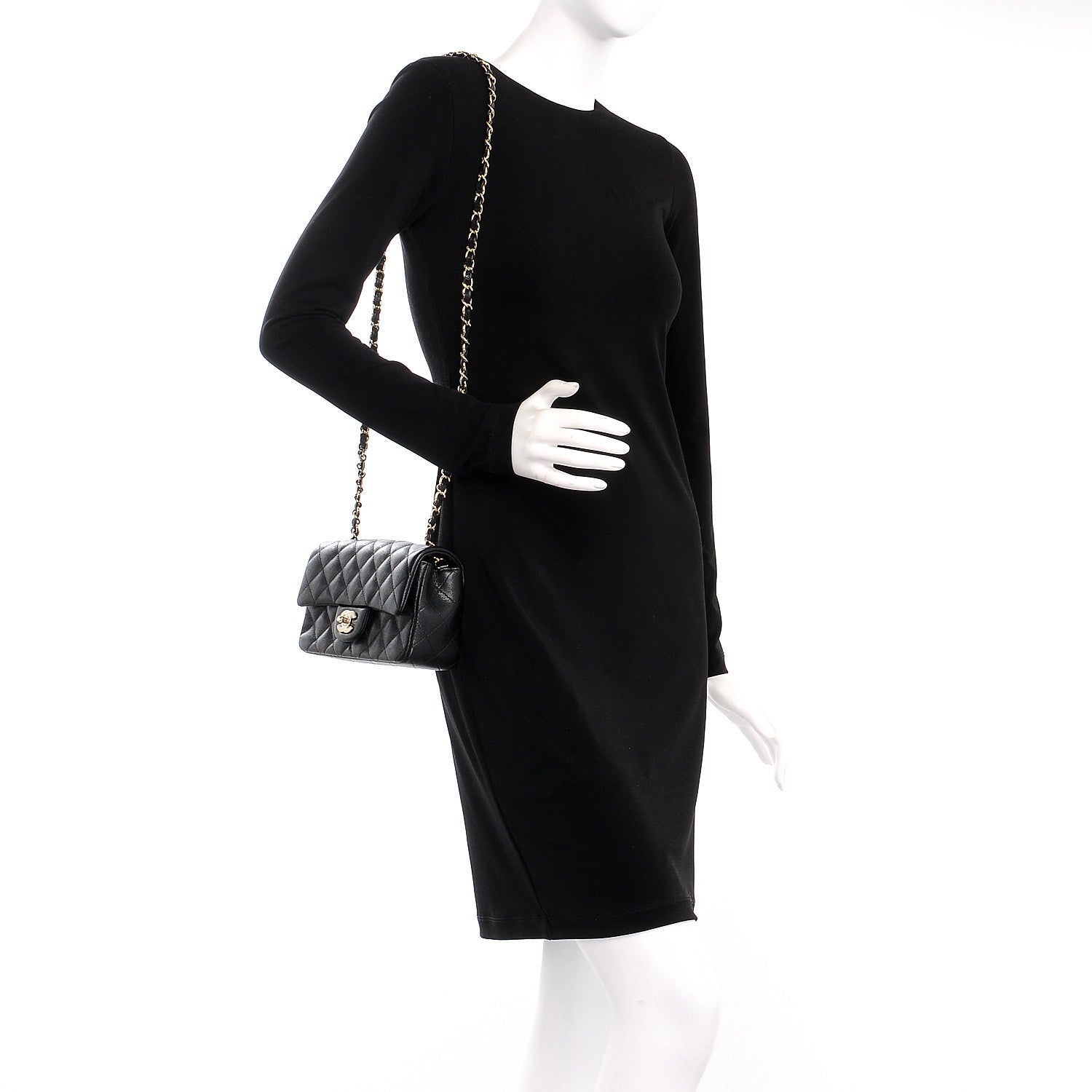 Chanel Caviar Quilted Mini Rectangular Flap Black 2 of 8