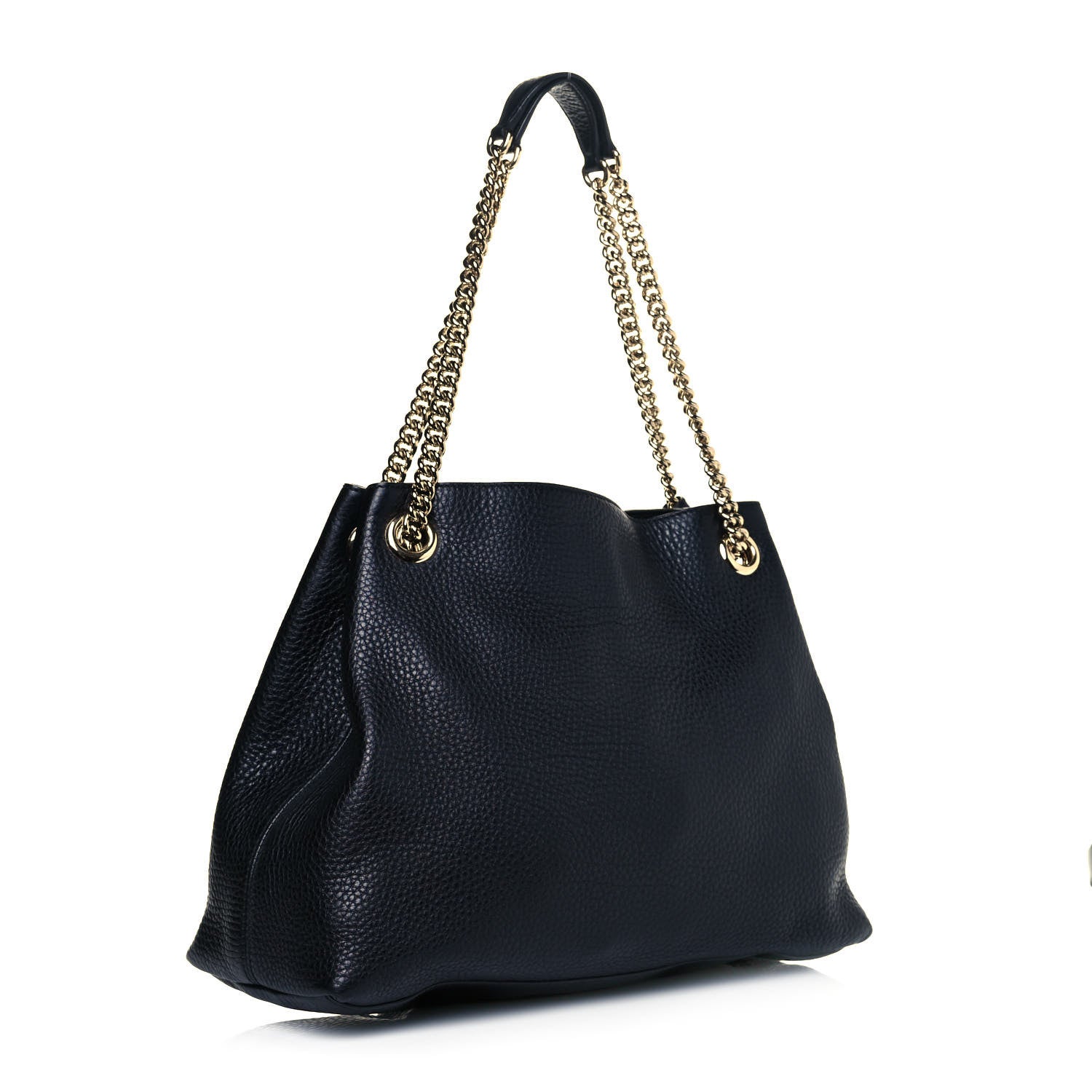 Gucci Pebbled Calfskin Medium Soho Chain Shoulder Bag Black 3 of 11
