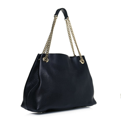 Gucci Pebbled Calfskin Medium Soho Chain Shoulder Bag Black 3 of 11