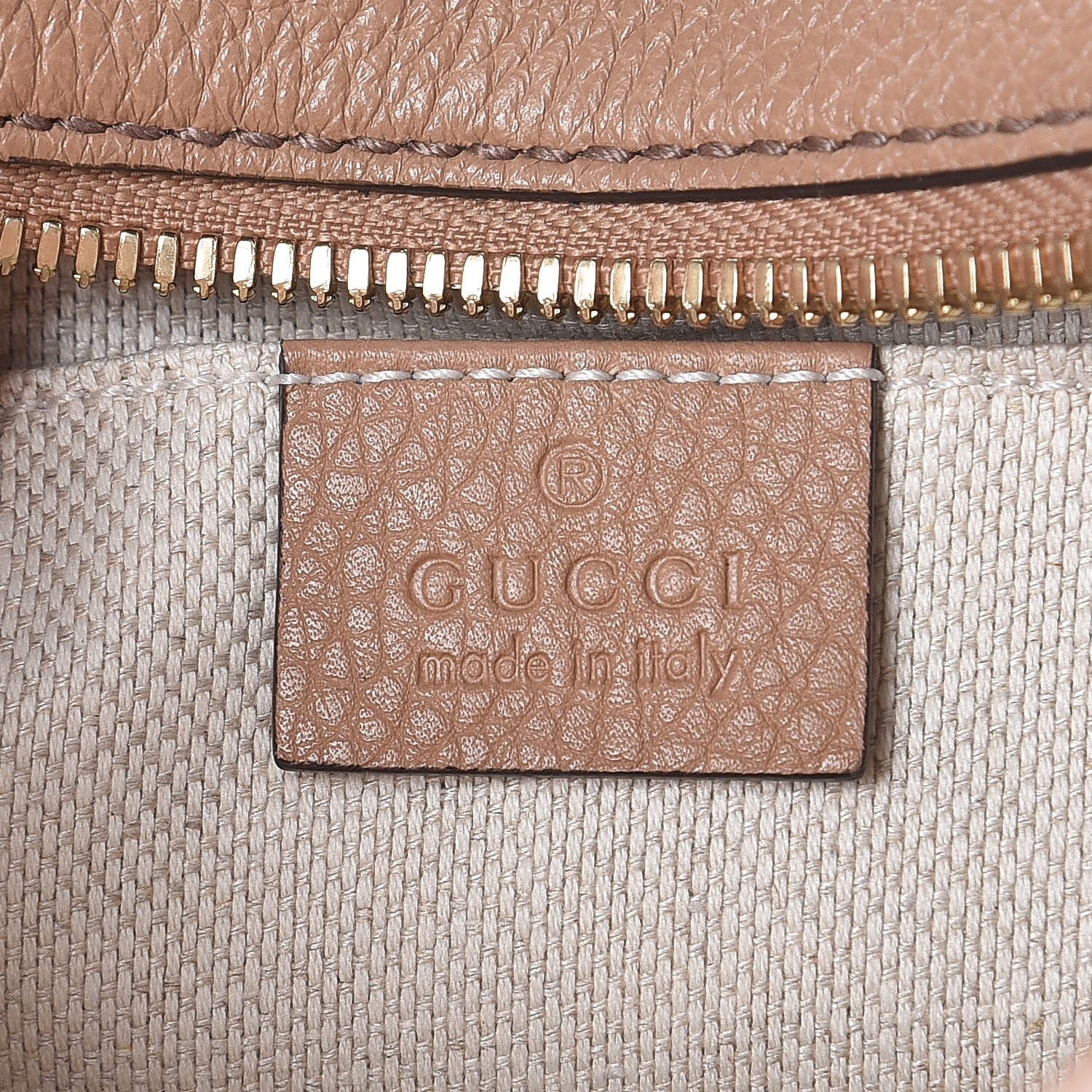 Gucci Pebbled Calfskin Small Soho Disco Bag Camelia 6 of 8