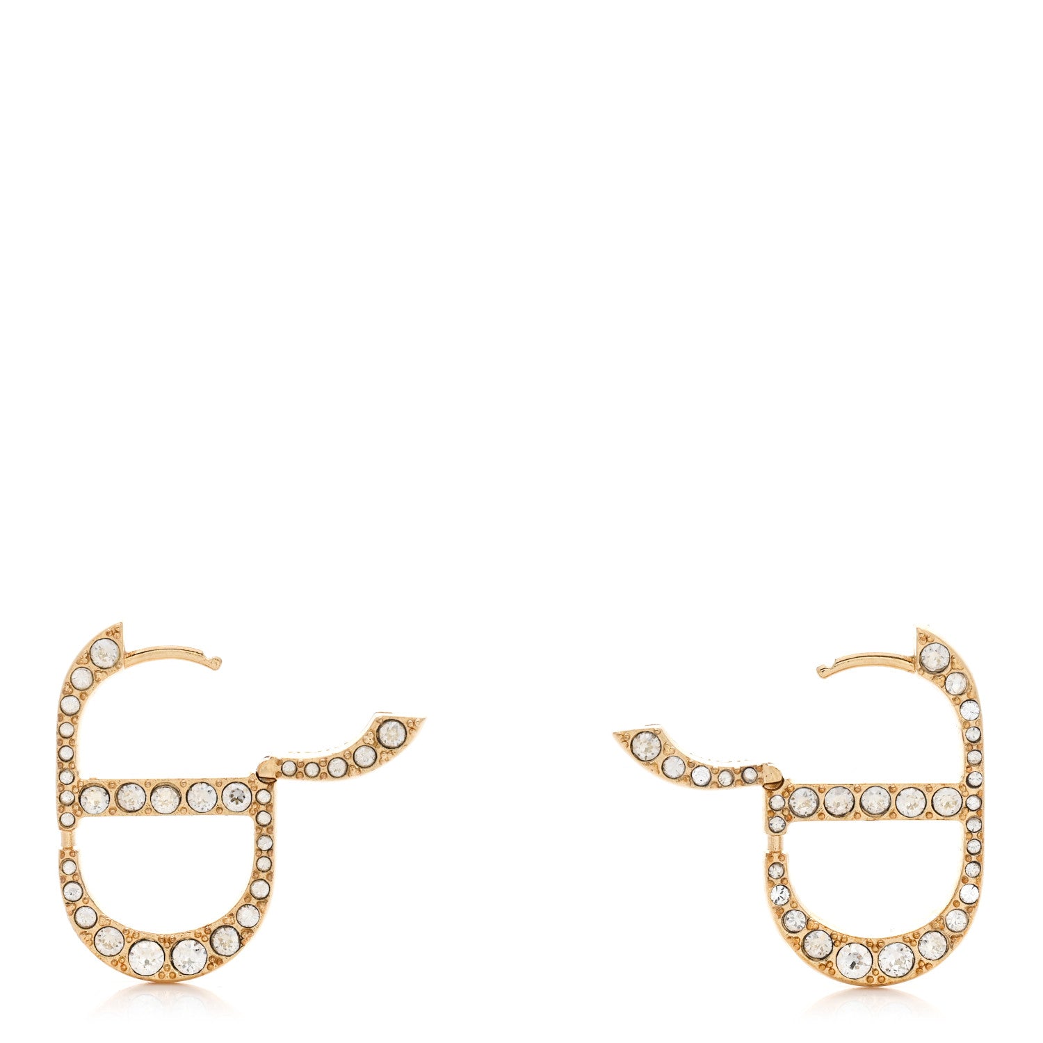 Christian Dior Crystal 30 Montaigne Earrings Gold 3 of 4