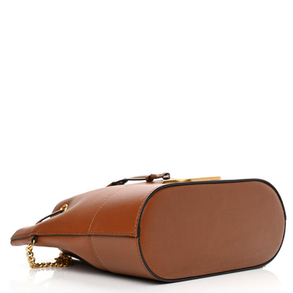 Valentino Garavani Nappa Mini VLogo Signature Chain Bucket Bag Saddle Brown 4 of 7
