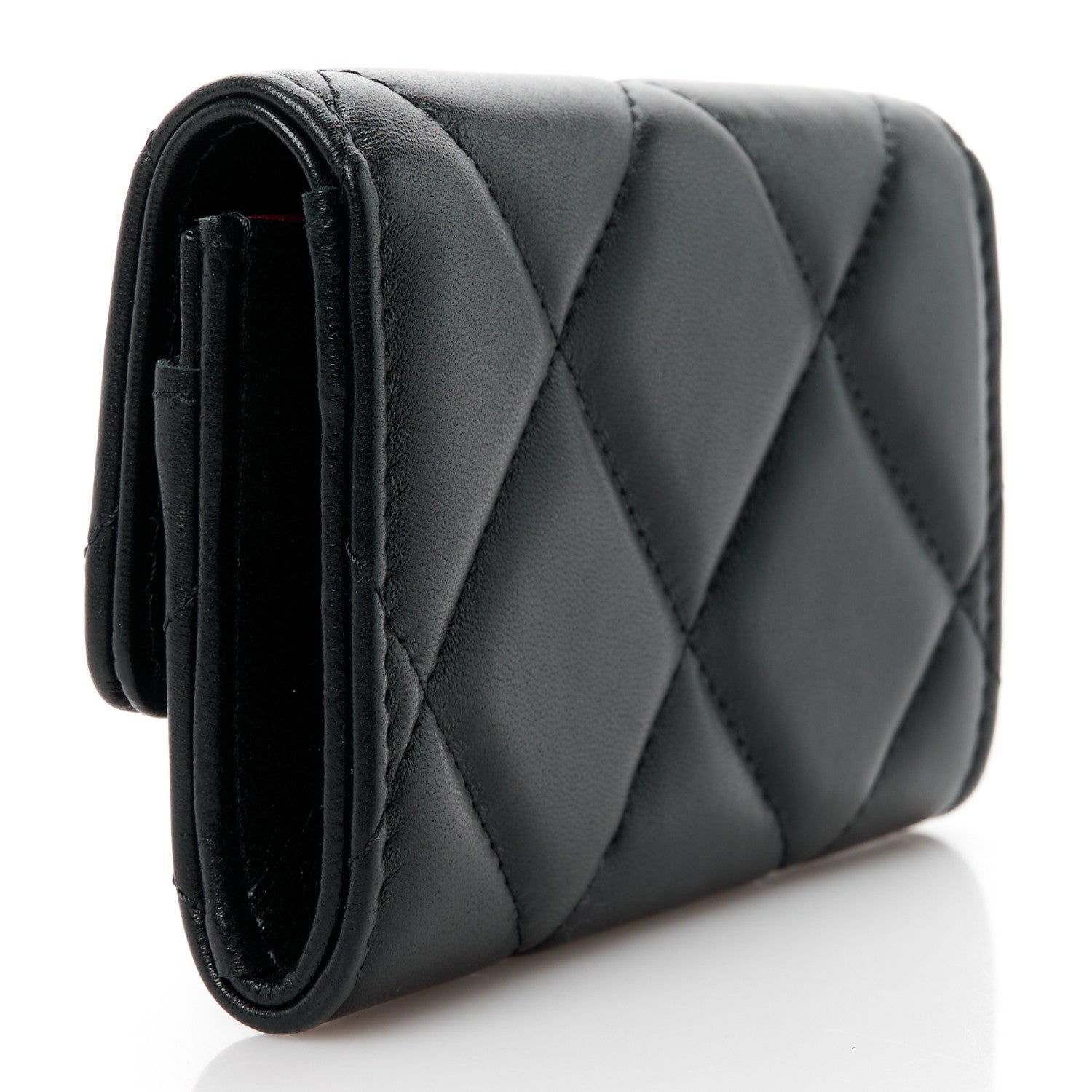 Chanel Lambskin Quilted Chanel 19 Flap Card Holder Black 3 of 11