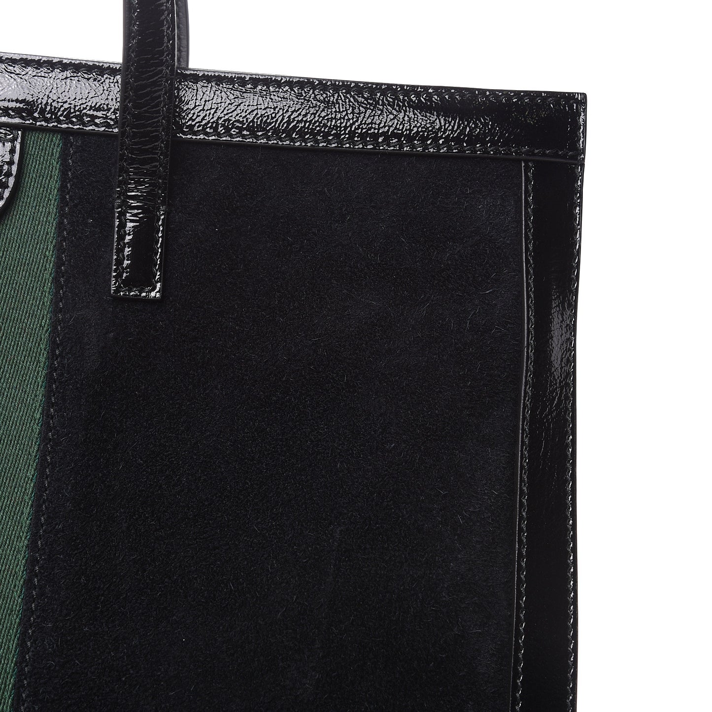 Suede Web Ophidia Vertical Tote Black