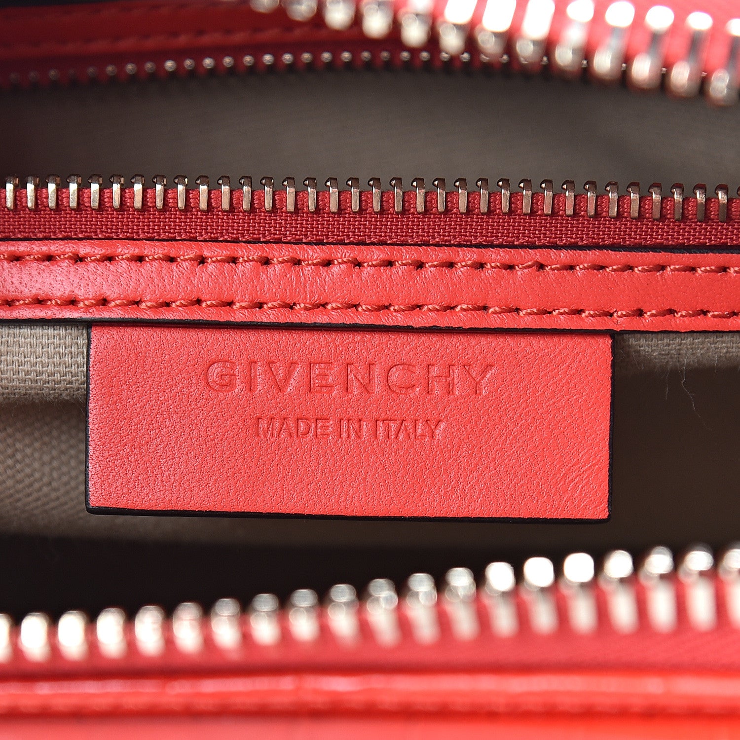 Givenchy Calfskin Crocodile Embossed Small Antigona Red 6 of 10