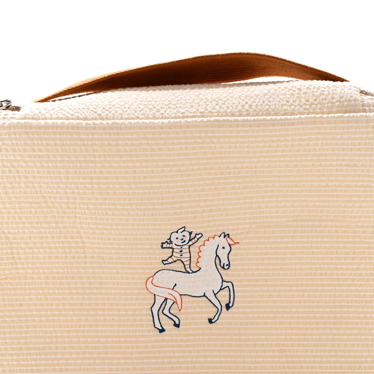 Printed Cotton Embroidered Medium Toogo Cabriole Case Biscuit