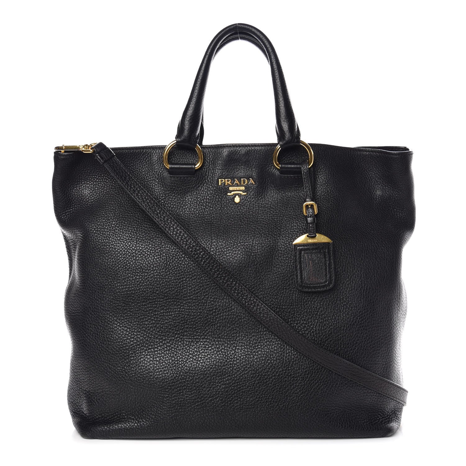 Prada Vitello Daino Tote Black 1 of 12