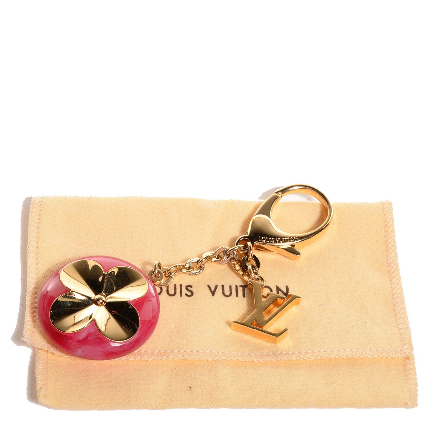 Louis Vuitton Acetate Hollow Flower Bag Charm Fuchsia 6 of 6