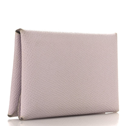 Hermes Epsom Calvi Duo Card Case Mauve Pale 3 of 8