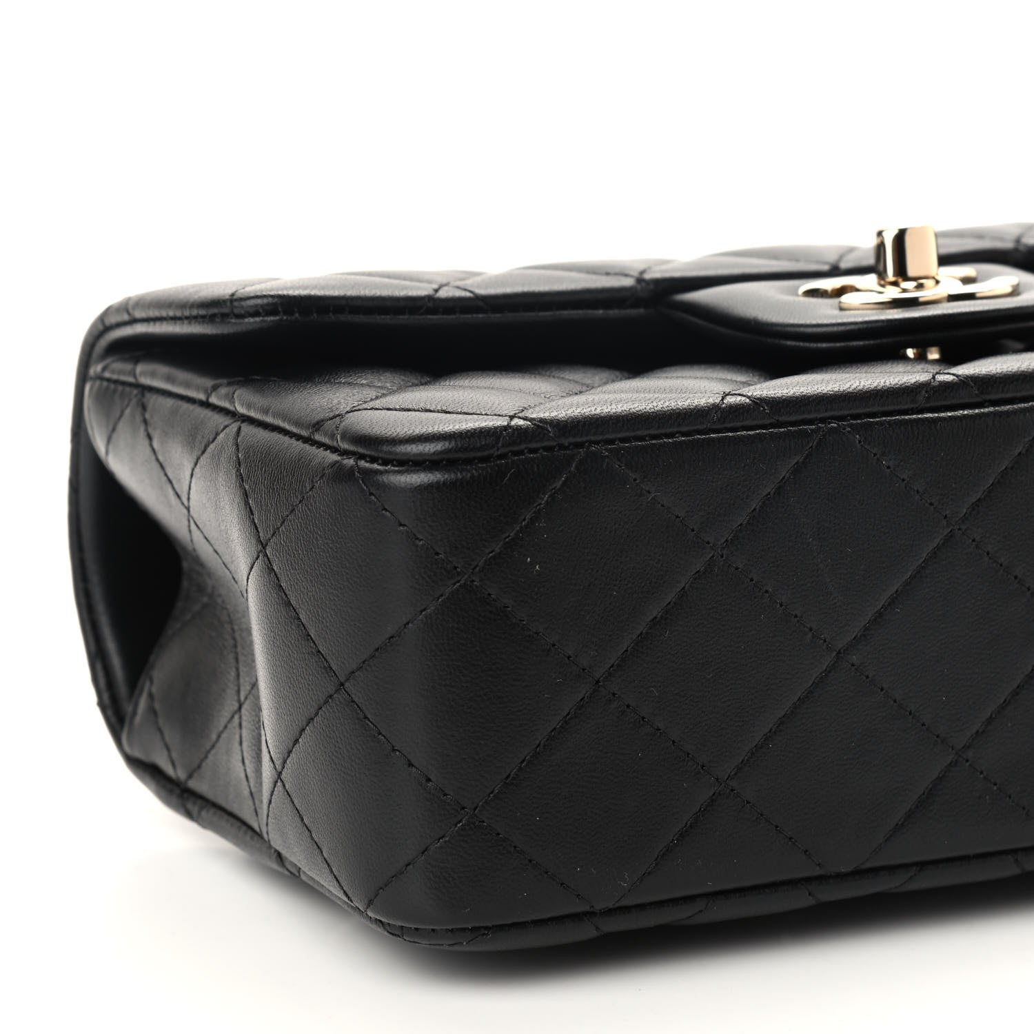 Chanel Lambskin Quilted Mini Top Handle Rectangular Flap Black 8 of 9