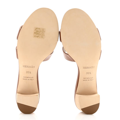 Hermes Calfskin Oasis Sandals 35.5 Gold 5 of 9