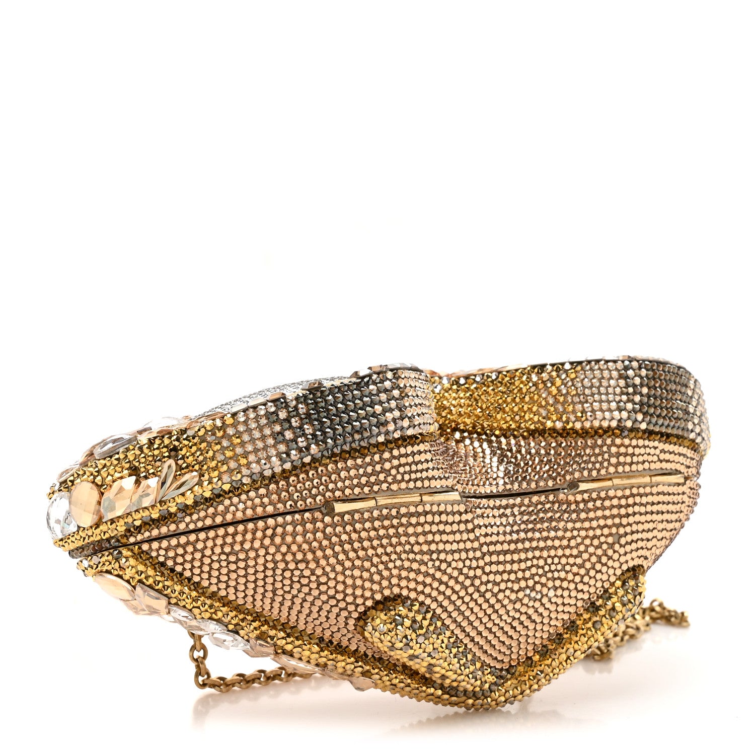 Judith Leiber Crystal Sunglass Minaudiere Clutch Gold Silver 4 of 11