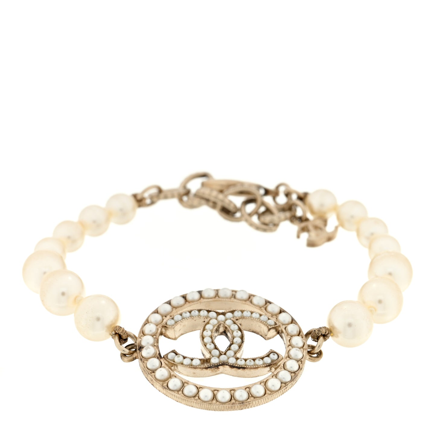 Pearl CC Bracelet Gold