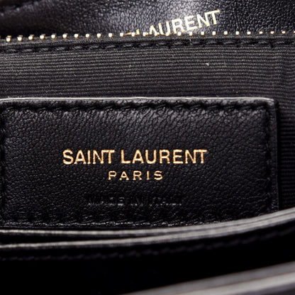 Saint Laurent Calfskin Y Quilted Monogram Toy Loulou Crossbody Bag Black 9 of 17