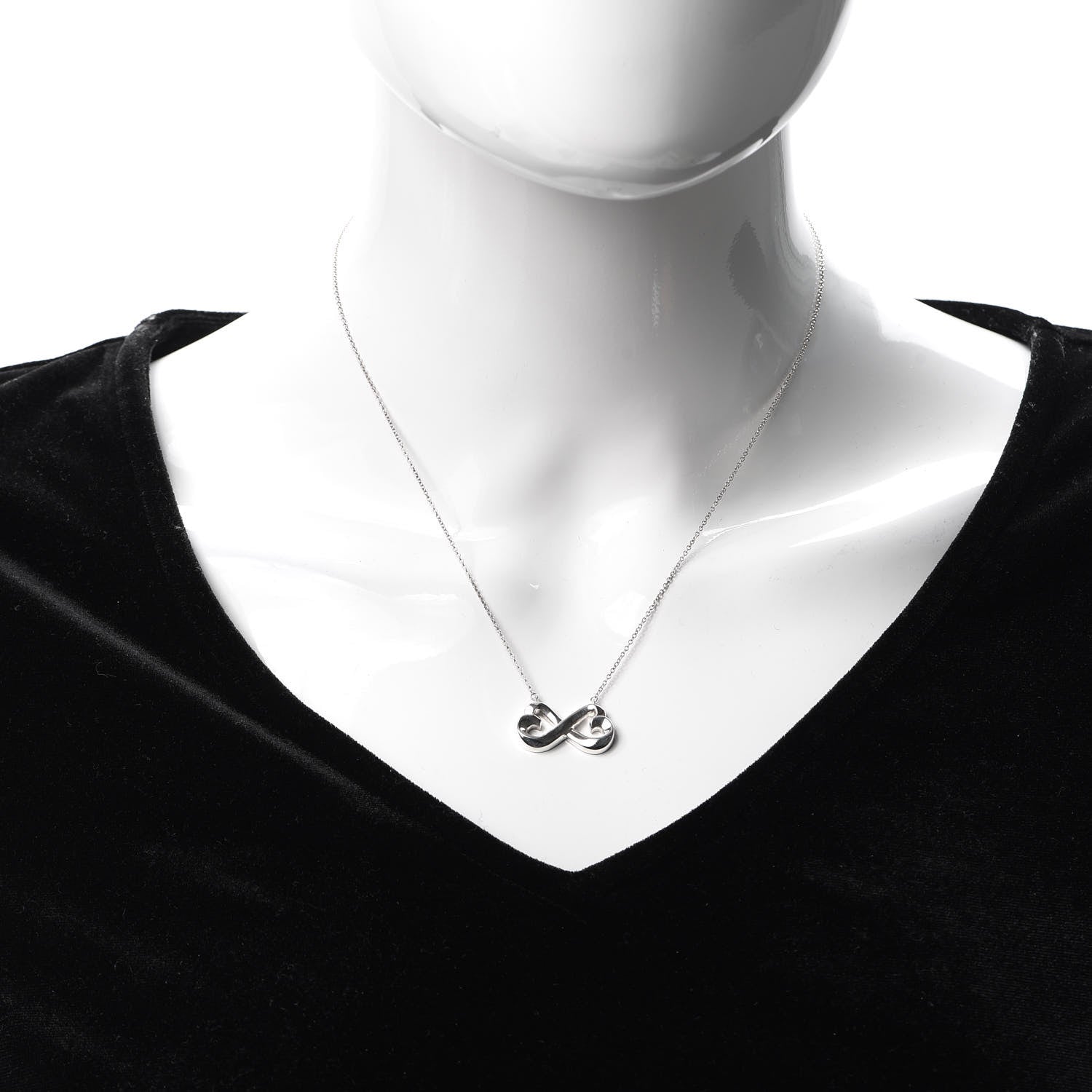 Tiffany Sterling Silver Paloma Picasso Double Loving Heart Pendant Necklace 2 of 5