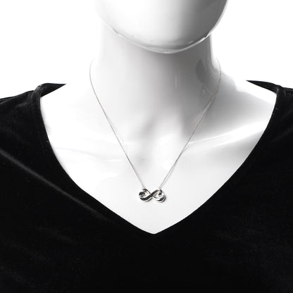 Tiffany Sterling Silver Paloma Picasso Double Loving Heart Pendant Necklace 2 of 5