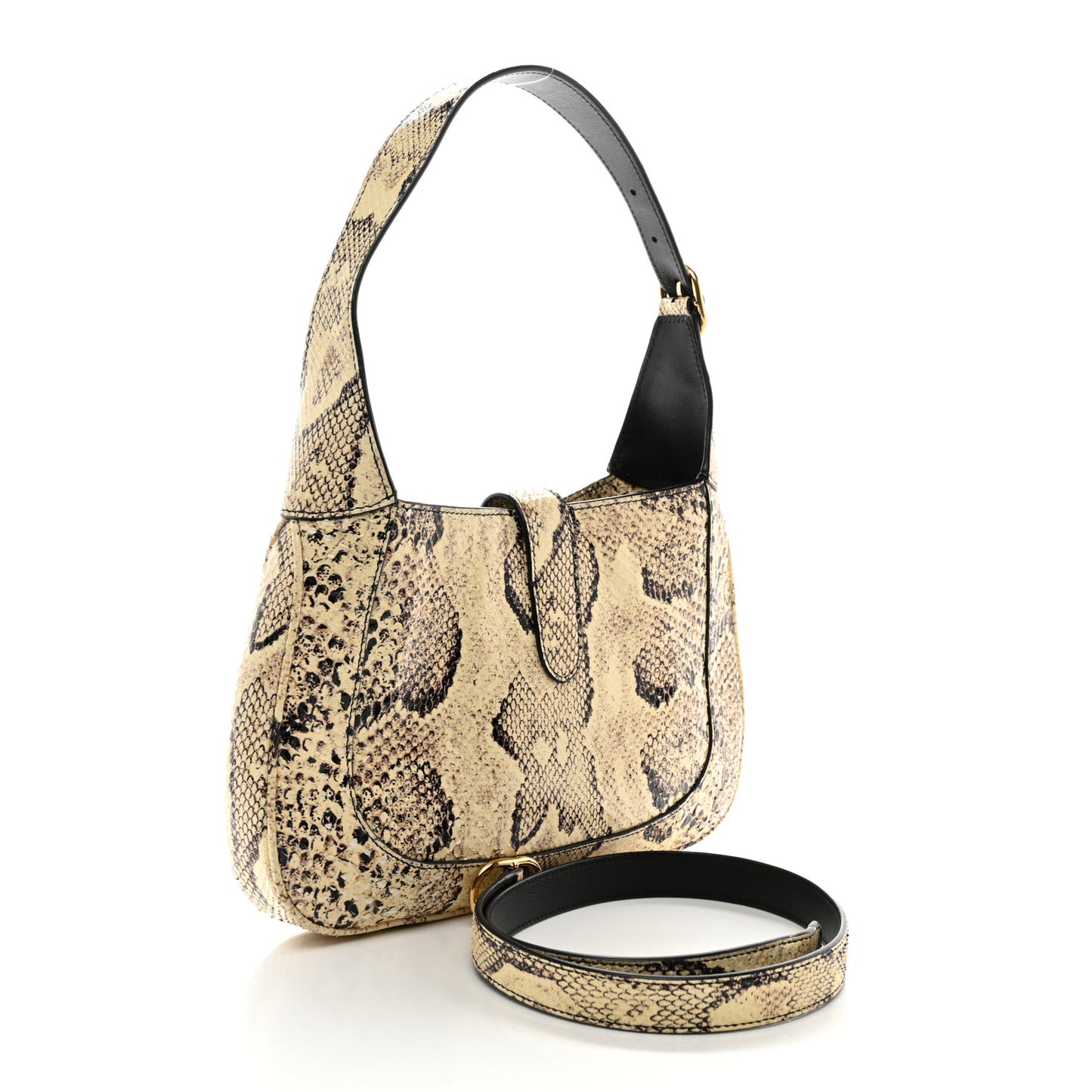 Snakeskin Calfskin Small Jackie 1961 Hobo Beige