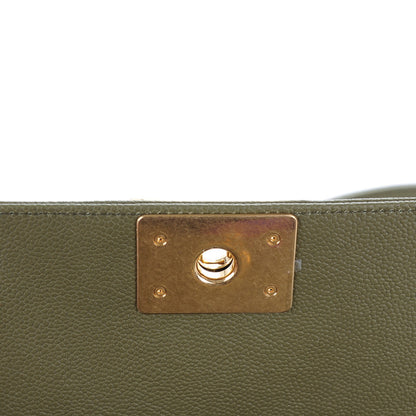Chanel Caviar Quilted Medium Boy Flap Khaki 6 of 8