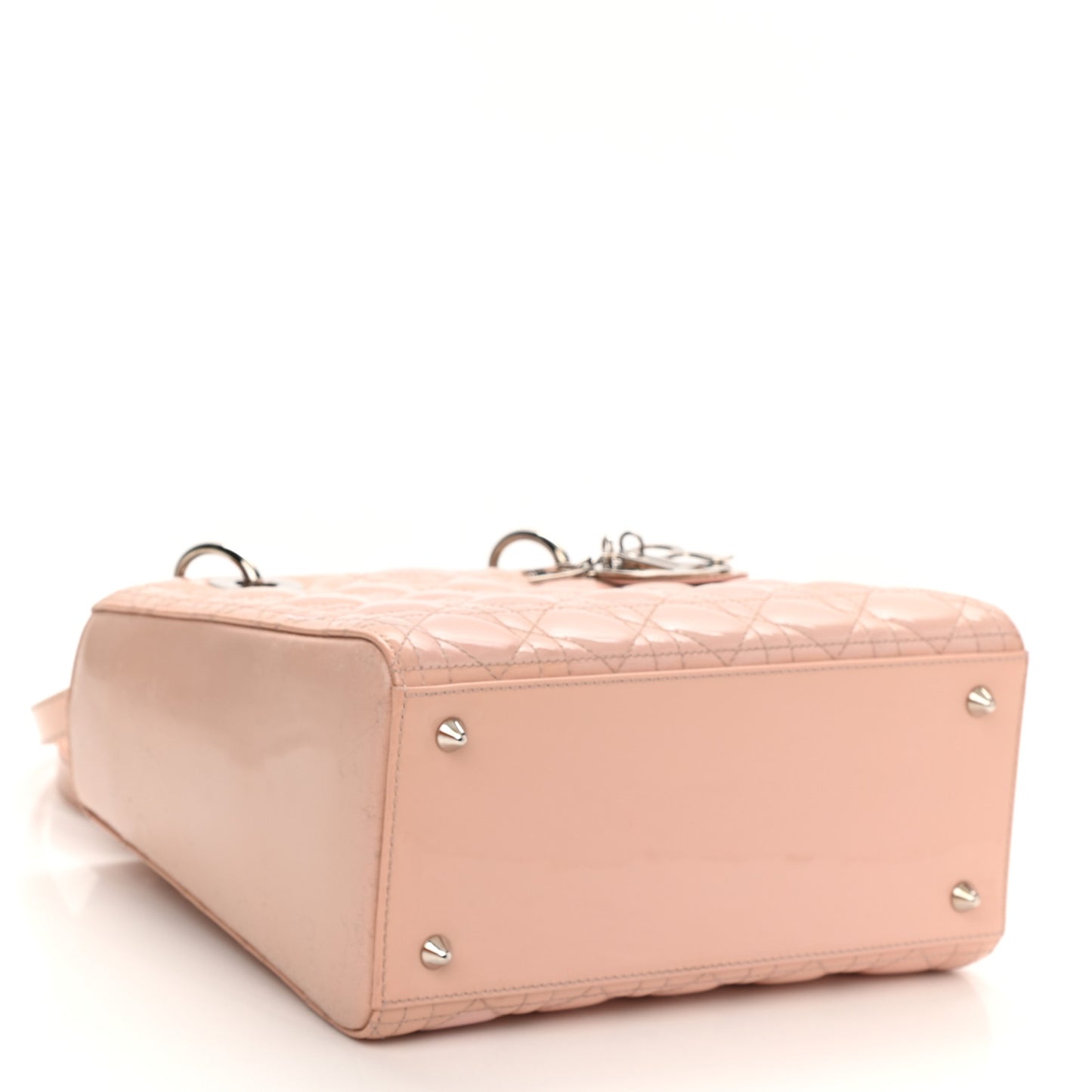 Patent Cannage Medium Lady Dior Rose Clair