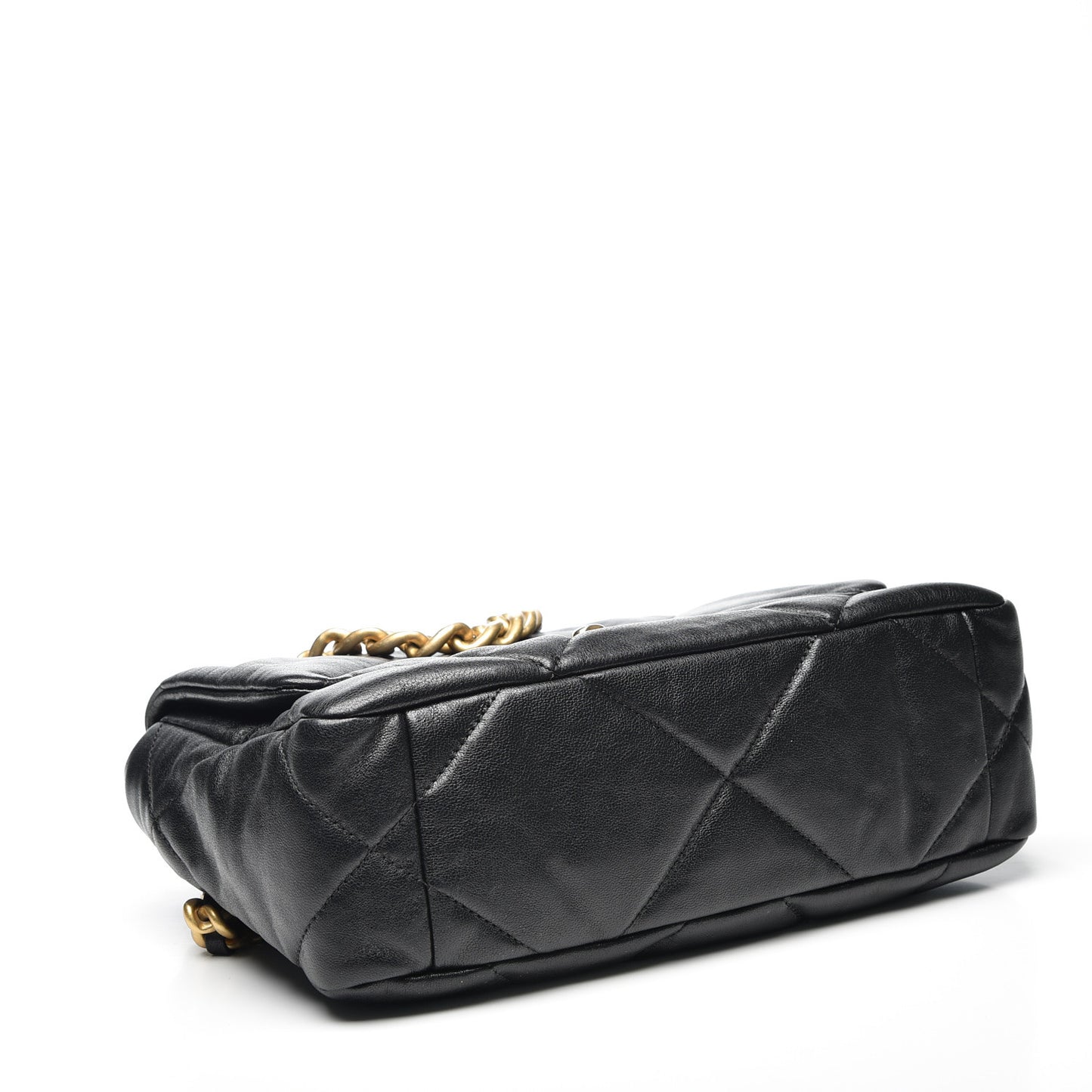 Goatskin Quilted Medium 19 Flap Black