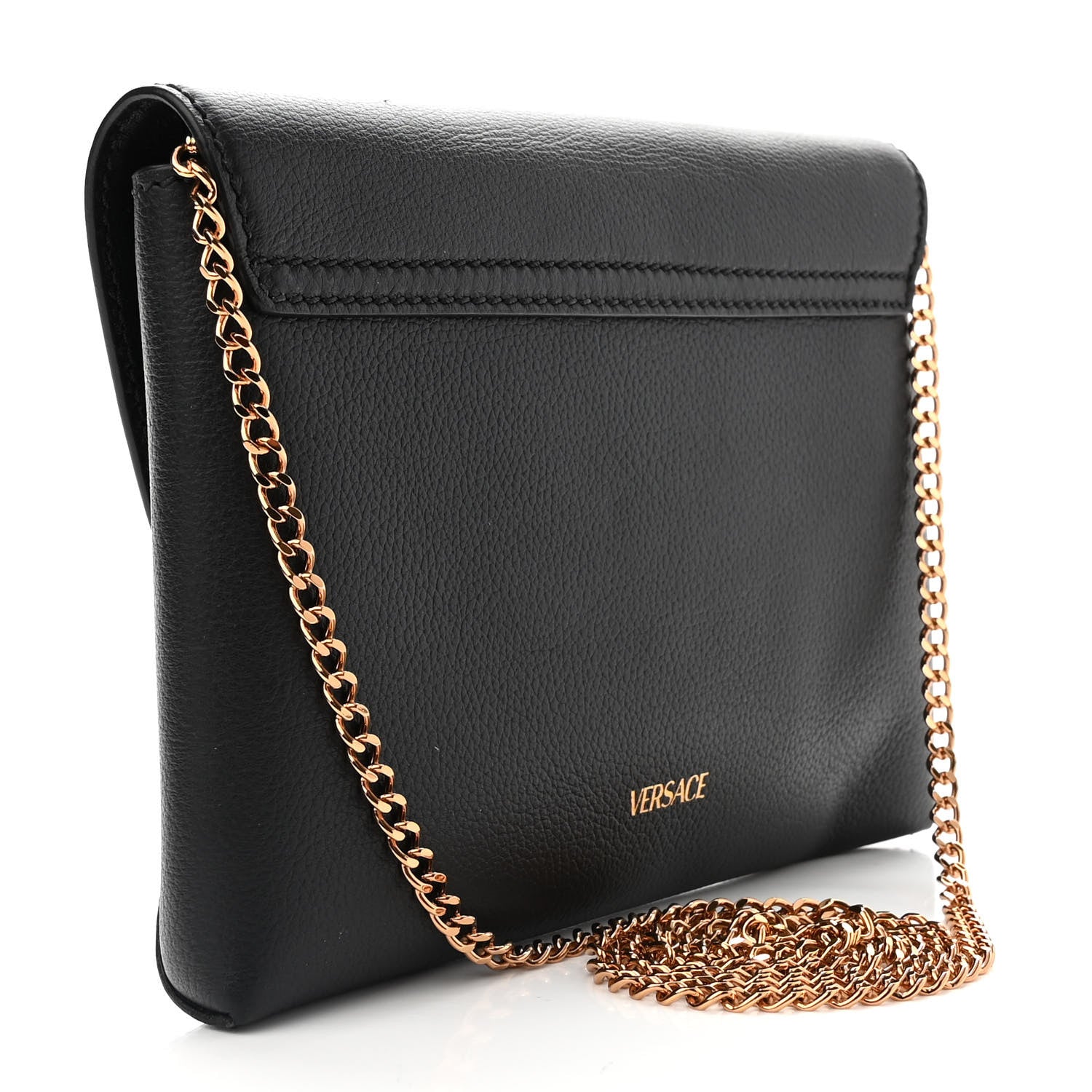 Versace Grained Calfskin La Medusa Chain Crossbody Bag Black 3 of 10