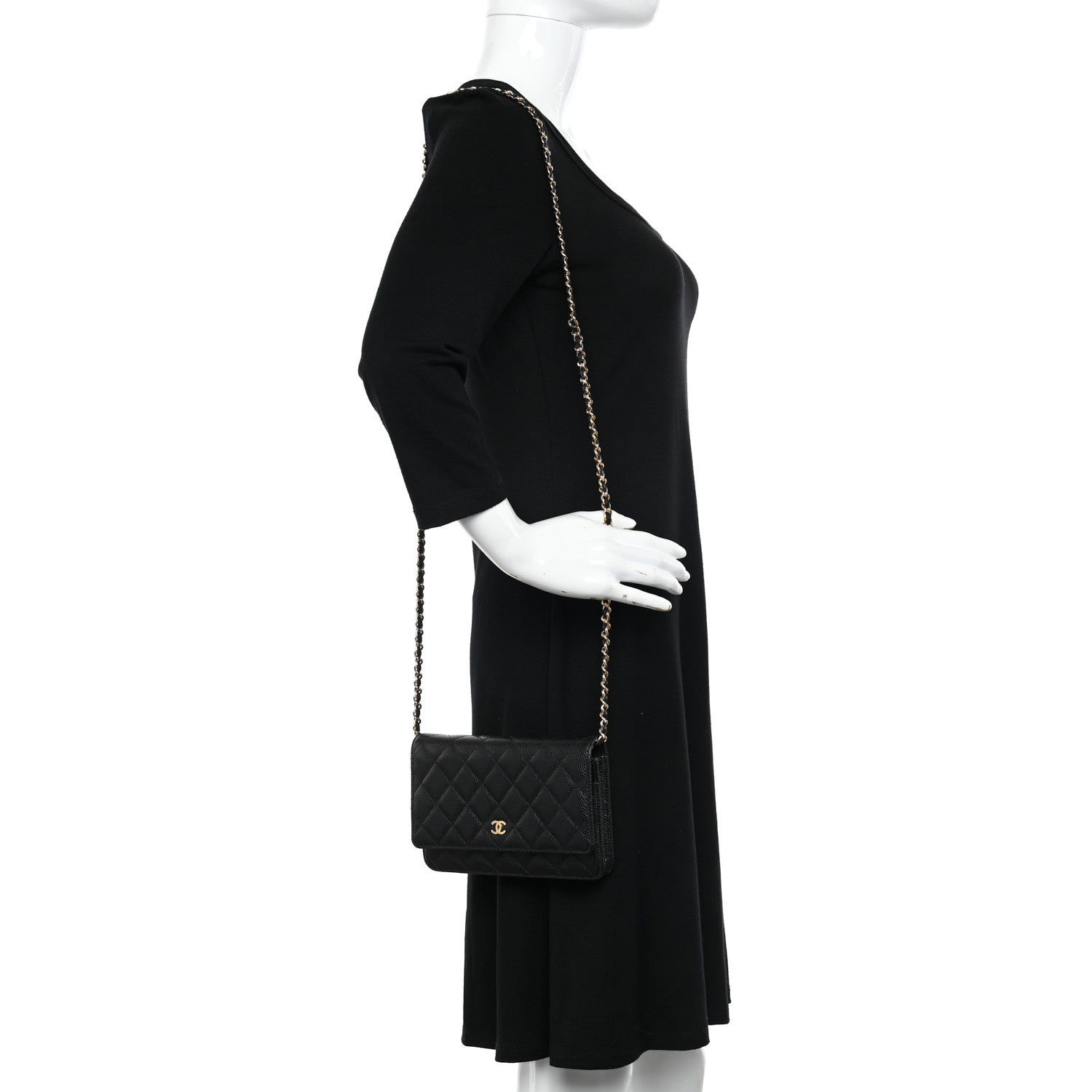 Chanel Caviar Quilted Wallet on Chain WOC Black 2 of 13