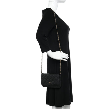 Chanel Caviar Quilted Wallet on Chain WOC Black 2 of 13