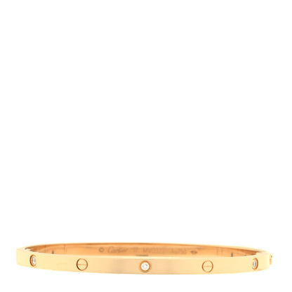 Cartier 18K Yellow Gold 6 Diamond Small LOVE Bracelet 17 1 of 4