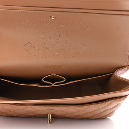 Chanel Lambskin Quilted Jumbo Double Flap Dark Beige 4 of 8