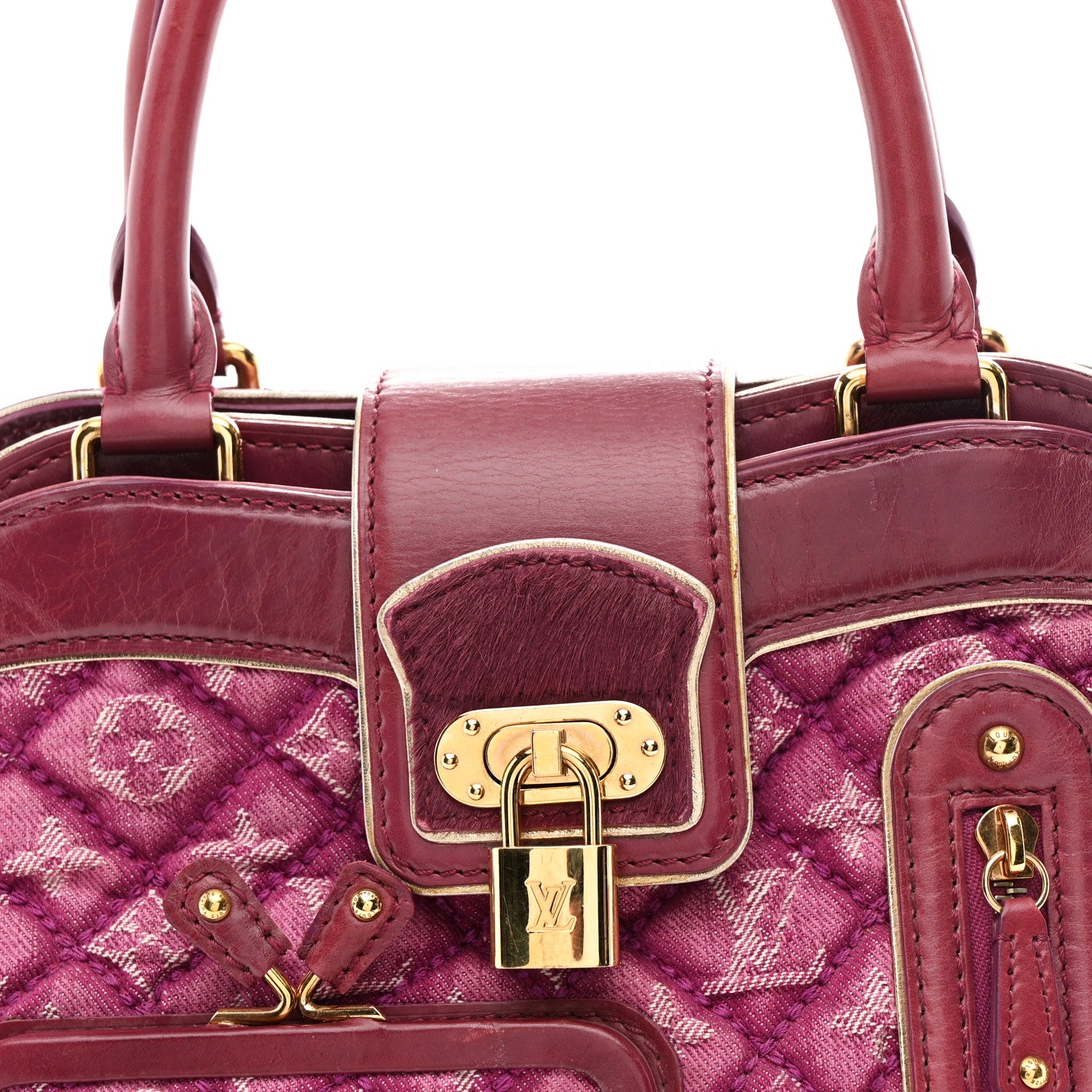 Louis Vuitton Monogram Denim Quilted Linda Fuchsia 9 of 12